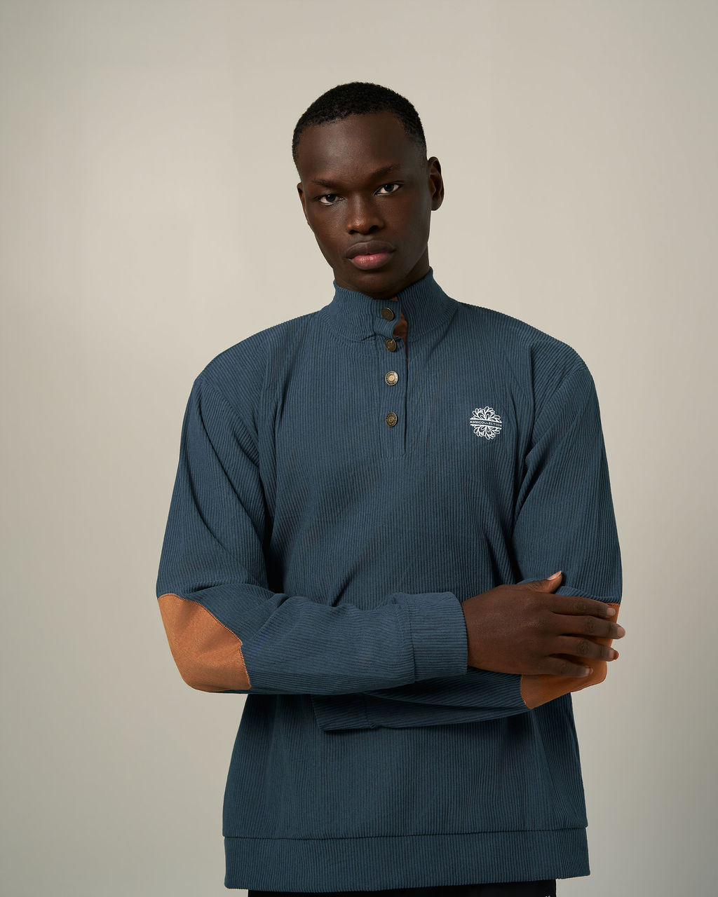 half zip button up